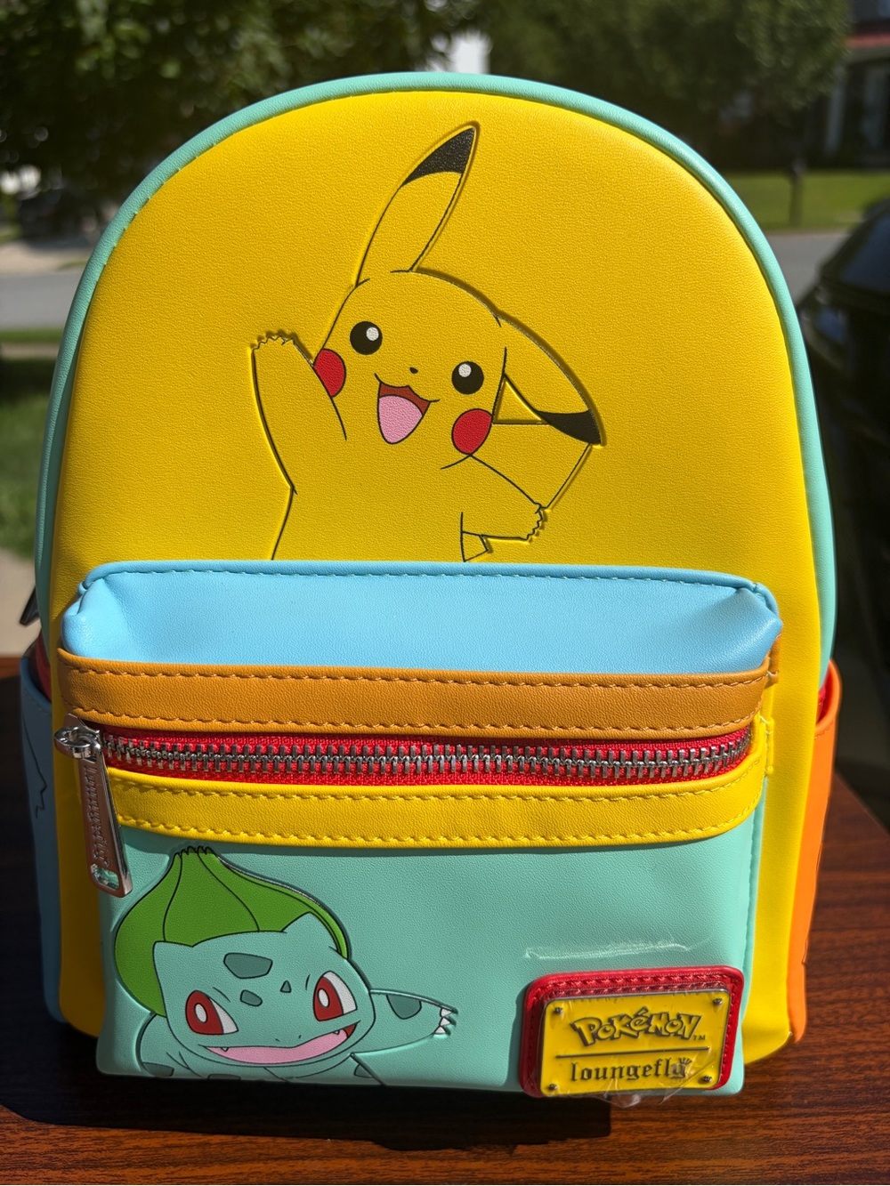 Loungefly Pokémon Color Block Starters Pikachu Mini Backpack NW